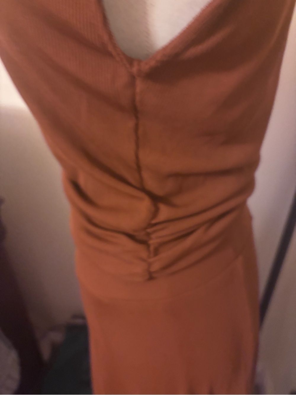 Rust Brown as Ribbed Two-Piece Dress Set - Picture 4 of 8
